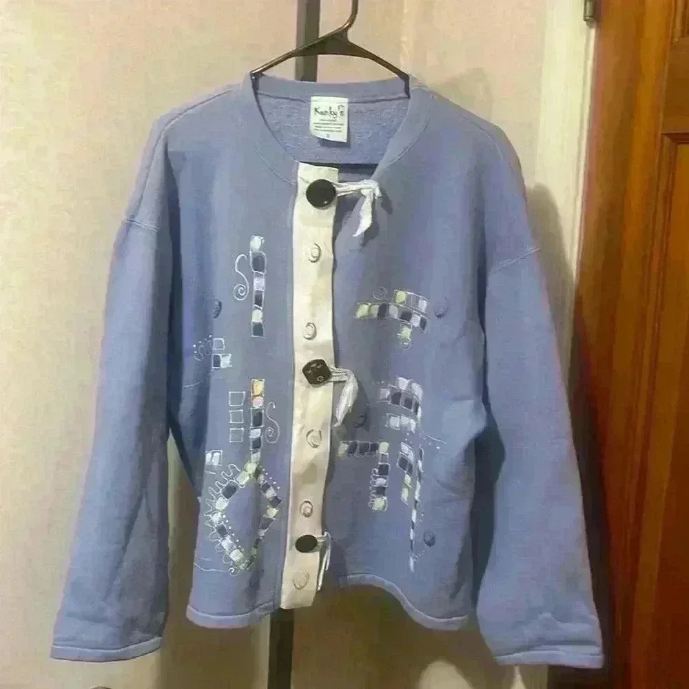Kunkys hand  painted jacket beautiful size large  F